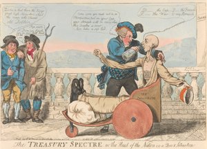 Das Schatzamt-Spektakel oder das Staatsoberhaupt in einer seltsamen Lage od Isaac Cruikshank