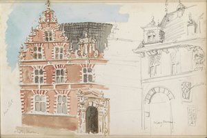 Radnice a Waag v Hoornu od Isaac Gosschalk