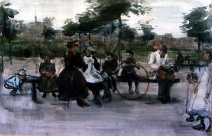Lavička v parku, Amsterdam od Isaac Israels