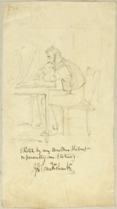 George Cruikshank dělá lept od Isaac Robert Cruikshank