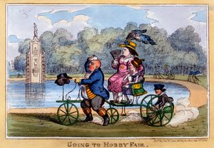 Going to Hobby Fair, 1835 (ručně kolorovaná rytina) od Isaac Robert Cruikshank