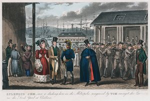 Skvělý Jem mezi trestanci v Naval Dock Yard v Chatham, Kent, 1821 od Isaac Robert Cruikshank