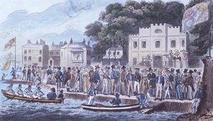 Promenáda v Cowes, 1825 od Isaac Robert Cruikshank