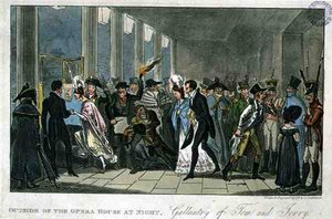 Mimo budovu opery v noci: Galantry Toma a Jerryho z „Life in London“ od Pierce Egana