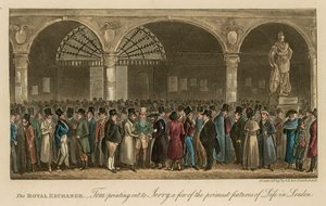 The Royal Exchange: Tom ukazuje Jerrymu na několik hlavních rysů života v Londýně od Isaac, Robert and George Cruikshank