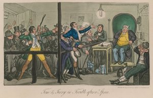 Tom a Jerry mají po řádění potíže od Isaac, Robert and George Cruikshank