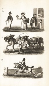 Nosegays, Watercress girl, Brewer’s Dray a Twopenny-Post Boy od Isaac Taylor