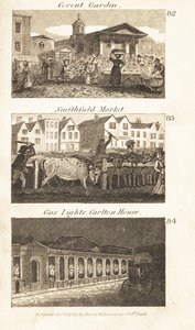 Obchody v Regency England: Covent Garden, Smithfield Market a gaslights na Carlton House od Isaac Taylor