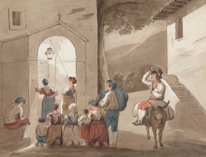 Po Pinnelli - skupina rolníků mimo kostel od Isaac Weld