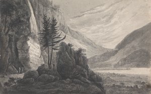 Horská krajina s nápisem Salomon Gessner (Švýcarsko)