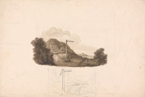 Náčrt vytvořený pro vinětu od pana Eda Halla Historie Caernarvonshire, která nebyla nikdy publikována od Isaac Weld