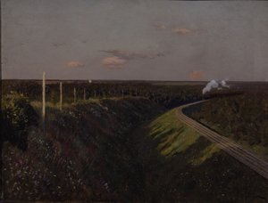 Vlak na cestě, 90. léta 19. století od Isaak Ilyich Levitan