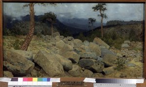 V Krymských horách. Obraz Isaac (Isaac) Iljič Levitan (1860-1900), olej na plátně od Isaak Ilyich Levitan