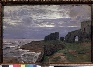 Pozůstatky minulosti, Soumrak, Finsko - Obraz Isaaka (Isaaca) Iljiče Levitana (1860-1900), olej na plátně od Isaak Ilyich Levitan