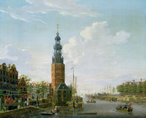 Pohled na Amsterdam s Montelbaanstoren na Oudeschans, 1777