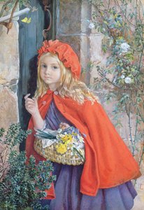 Červená karkulka, 1862 (wc a kvaš na papíře) od Isabel Oakley Naftel