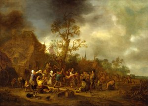 Veselí rolníci před hostincem, 1642