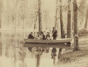 Scéna na jezeře Stella, stanice Wawona,1880 (foto) od Isaiah Taber