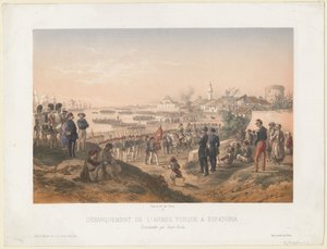 Vylodění turecké armády v Jevpatorii pod velením Omera Paši, 1855