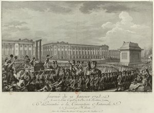 Poprava Ludvíka XVI. na Place de la Revolution dne 21. ledna 1793, 1794