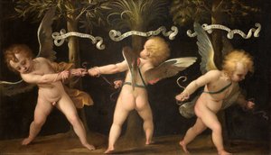 Alegorie s okřídlenými cherubíny, c. 1635.