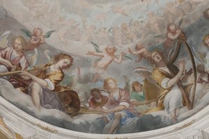 Andělé, andělé hudebníci a putyky, detail ráje s věčným Otcem, asi 1623-34 (detail 3496185)