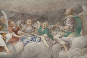 Andělé, hudební andělé a puttos, detail ráje s věčným otcem, c.1623-34 (detail 3496185)