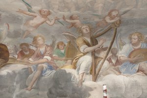 Andělé, hudební andělé a puttos, detail ráje s věčným otcem, c.1623-34 (detail 3496185)