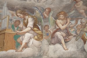 Andělé, hudební andělé a puttos, detail ráje s věčným otcem, c.1623-34 (detail 3496185)