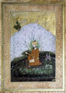 BABUR Záhir al-Dín Muhammad (1483-1530): Mughalská miniatura ze 17. století od Islamic School