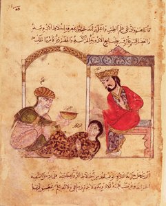 Ms.Arabe 3465 fol.78 Lékařská konzultace, z Knihy Kalila a Dimna od Islamic School