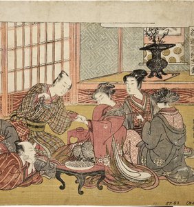 Banket v bohaté domácnosti, 1770-74 (woodblock)