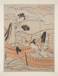 Boats of Love (Koi no fune) (barevný dřevotisk) od Isoda Koryusai