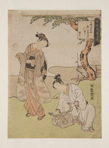 Poem by Shiseki (barevný dřevotisk) od Isoda Koryusai