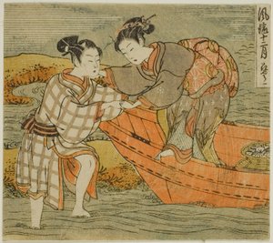 Třetí měsíc (Hanamizuki), ze série "Módních dvanáct měsíců (Furyu juni tsuki)" od Isoda Koryusai