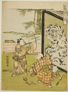 Tygr, ze série "Módní děti s dvanácti znameními zvěrokruhu (Furyu kodomo juni shi)" od Isoda Koryusai