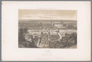 Zicht op Lyon en de kathedraal vanaf Fourvière Lyons. Celkový pohled převzat z Fourvières Hedendaags Frankrijk (název série) Francie v současnosti (název série)