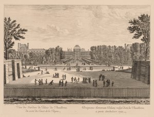 Pohled na palác a zahrady Tuileries z nádvoří Queens od Israël Silvestre