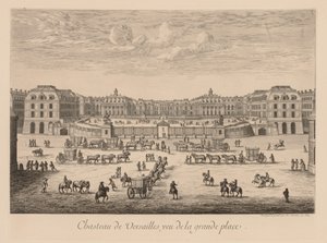 Pohled na palác ve Versailles, z hlavního náměstí od Israël Silvestre