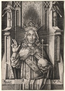 Kristus Vykupitel Salvator Mundi, c. 1490-1500. od Israhel van Meckenem