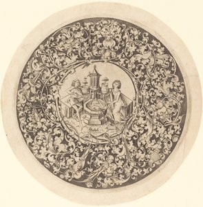 Kruhový ornament s hudebníky hrajícími si u studny, c. 14951503. od Israhel van Meckenem