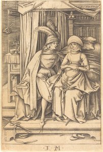 Pár sedící na posteli, c. 14951503. od Israhel van Meckenem