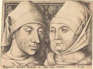 Dvojportrét Israhela van Meckenema a jeho manželky Idy, c. 1490. od Israhel van Meckenem