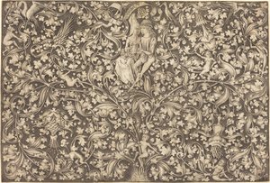 Ozdobný panel se dvěma milenci, c. 14901500. od Israhel van Meckenem
