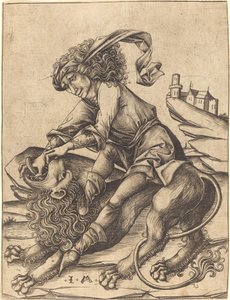 Samson a lev od Israhel van Meckenem