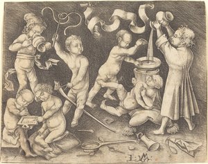 Sedm dětí ve hře, c. 1490. od Israhel van Meckenem