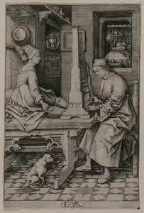 Varhanář a jeho žena, 1495-1503. od Israhel van Meckenem