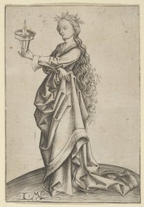 Třetí moudrá panna, ca. 1450-1503. od Israhel van Meckenem