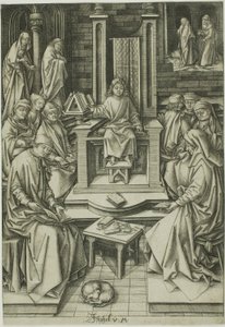 Kristus mezi lékaři od Israhel van Meckenem the younger