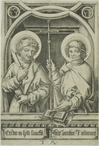 Svatý Bartoloměj a svatý Filip z knihy Dvanáct apoštolů od Israhel van Meckenem the younger